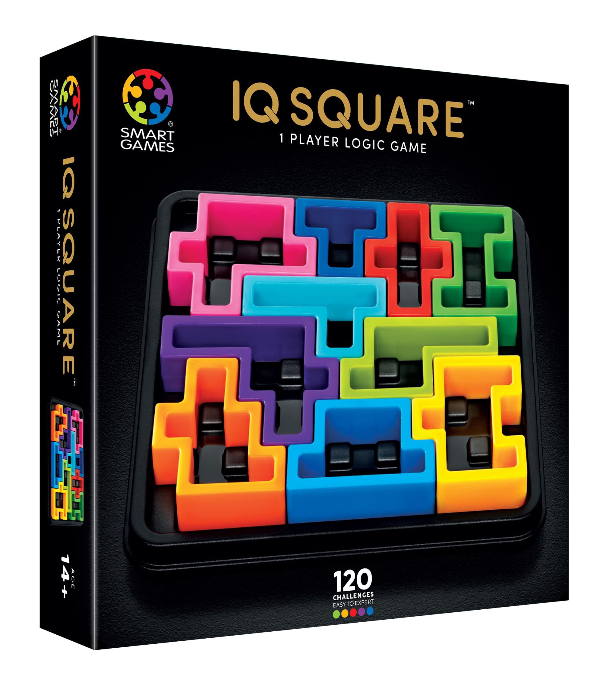 SmartGames IQ Deluxe Square Logic Puzzle Game, 120 Challenges, Ages 14 ...