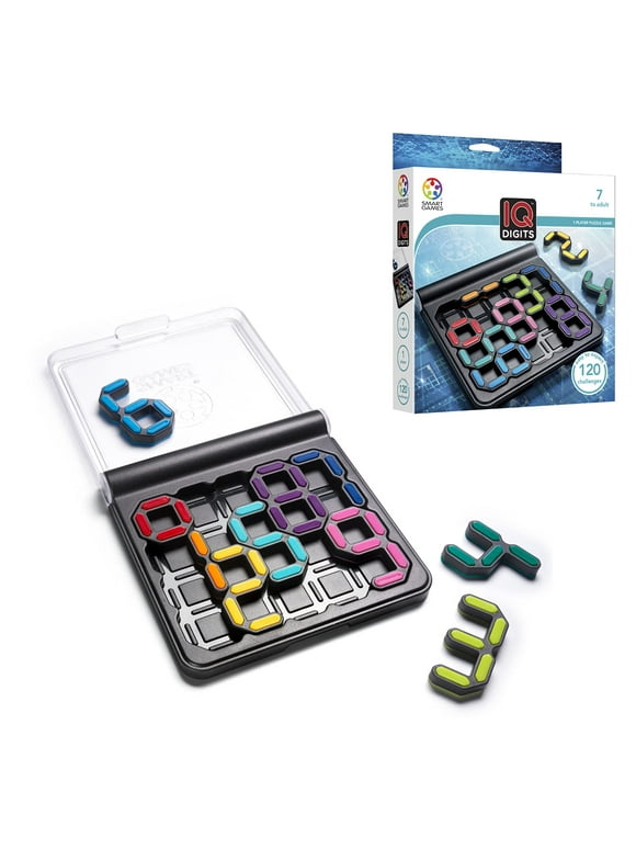 SmartGames IQ Digits Math Deduction Travel Game for Ages 7 - Adult with 120 Challenges