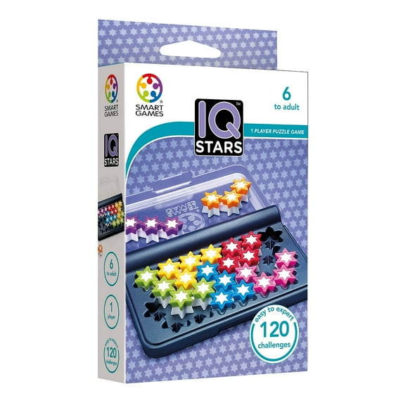SmartGames IQ Stars Travel Game Featuring 120 Challenges for Ages 6-Adult