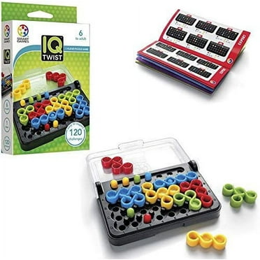 SmartGames IQ Twist, a Travel Game for Kids and Adults, a Cognitive Skill-Building Brain Game - Brain Teaser for Ages 6 & Up, 120 Challenges in Travel-Friendly Case