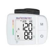 SmartHeart Blood Pressure Monitor | Adult Wrist Cuff | Audible English Spanish Instructions and Results for Visually Impaired | 2-Person Memory