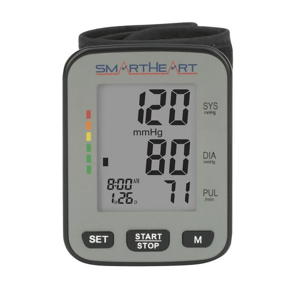 SmartHeart Blood Pressure Monitor | Adult Wrist Cuff | Talking Trilingual Audible Instructions and Results | 4-Person Memory