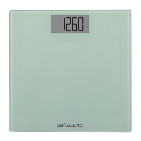 SmartHeart Digital Weight Scale | 438 lbs / 199 kg Capacity | Tempered Glass Auto-On