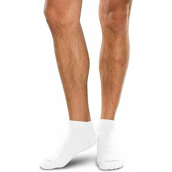 SmartKnit Seamless Mini-Crew Socks (White) Medium