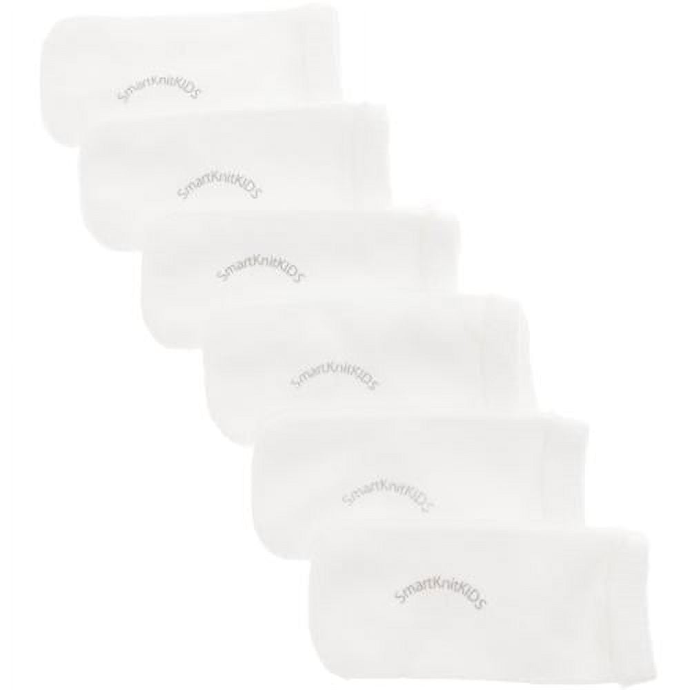 SmartKnitKIDS Seamless Sensitivity Socks - 6 Pack, White/Pink