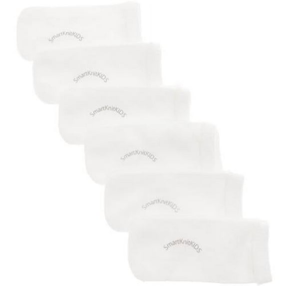 SmartKnitKIDS Seamless Sensitivity Socks - 6 Pack, White, Large