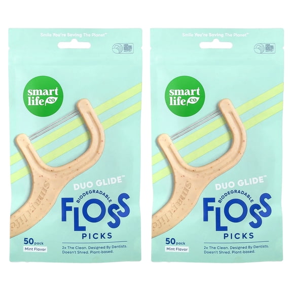 SmartLifeCo Duopik Floss Picks, Mint, 100 Pack