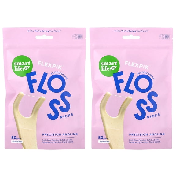 SmartLifeCo Flexpik Floss Picks, Unflavored, 100 Pack