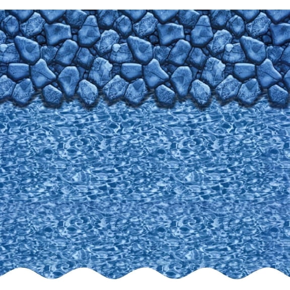 SmartLine 10' x 15' Oval Boulder Swirl Overlap Above Ground Swimming Pool Liner, 48"/52" Height, 30 Gauge