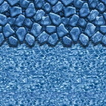 SmartLine 11' x 18' Oval Boulder Swirl Overlap Above Ground Swimming Pool Liner, 48"/52" Height, 20 Gauge