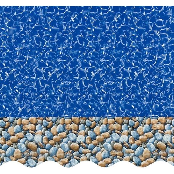 SmartLine 12' Round Bedrock Overlap Above Ground Swimming Pool Liner, 48"/52" Height, 25 Gauge