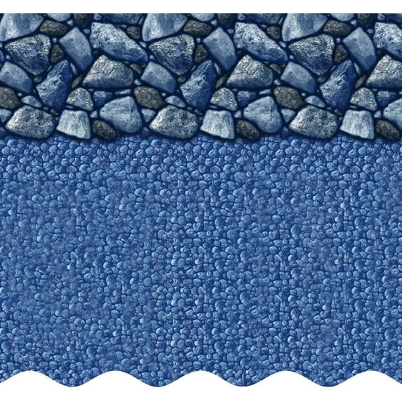 SmartLine 12' Round Coastal Rock Overlap Above Ground Swimming Pool Liner, 48"/52" Height, 25 Gauge