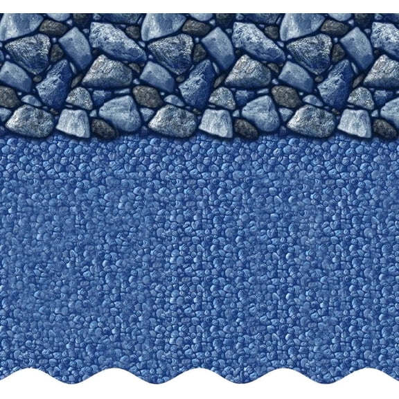 SmartLine 12' Round Coastal Rock Overlap Above Ground Swimming Pool Liner, 54" Height, 25 Gauge