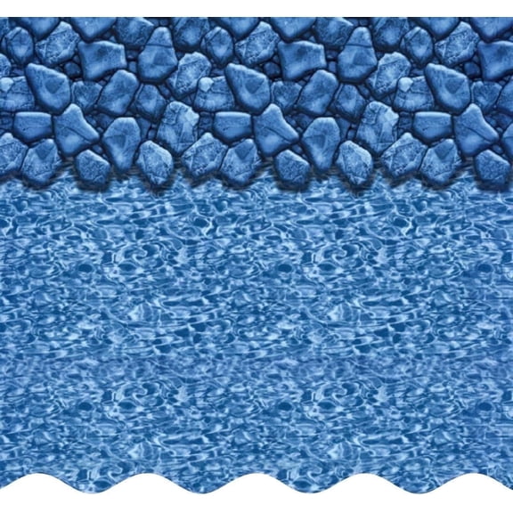 SmartLine 12' x 18' Oval Boulder Swirl Overlap Above Ground Swimming Pool Liner, 48"/52" Height, 30 Gauge