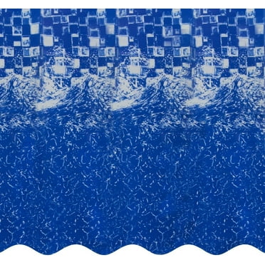 SmartLine 12' x 18' Oval Tidal Surge Overlap Above Ground Swimming Pool Liner, 48"/52" Height, 25 Gauge