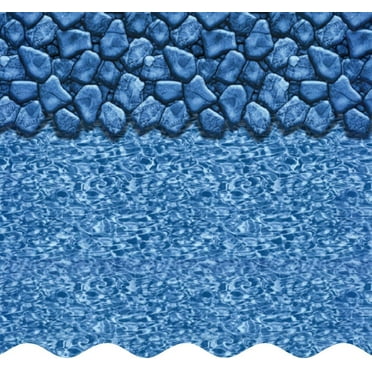 SmartLine 12' x 20' Rectangular Boulder Swirl Beaded Liner for Use with Kayak Pools - 4' Flat Bottom, 20 Gauge
