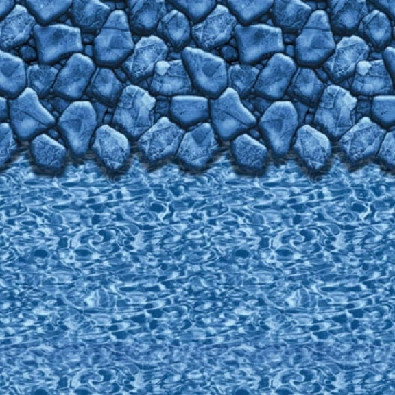 SmartLine 12' x 21' Oval Boulder Swirl Overlap Above Ground Swimming Pool Liner, 48"/52" Height, 20 Gauge