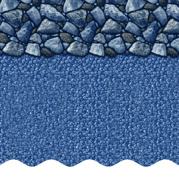 SmartLine 12' x 23' Oval Coastal Rock Overlap Above Ground Swimming Pool Liner, 54" Height, 25 Gauge
