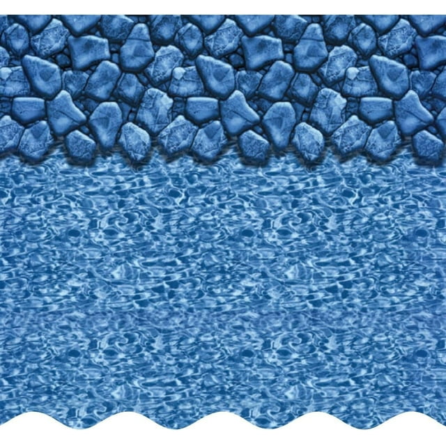 SmartLine 12' x 24' Oval Boulder Swirl Overlap Above Ground Swimming Pool Liner, 48"/52" Height, 30 Gauge