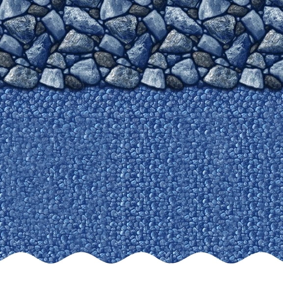 SmartLine 12' x 24' Oval Coastal Rock Overlap Above Ground Swimming Pool Liner, 48"/52" Height, 25 Gauge