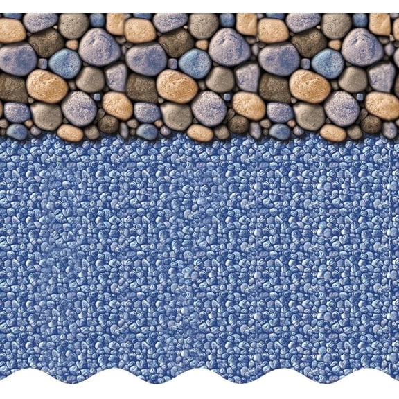SmartLine 12' x 24' Oval Seaside Lagoon Overlap Above Ground Swimming Pool Liner, 54" Height, 25 Gauge