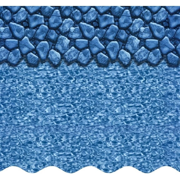 SmartLine 12' x 24' Rectangular Boulder Swirl Beaded Liner for Use with Kayak Pools - 4' Flat Bottom, 20 Gauge
