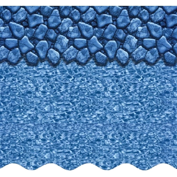 SmartLine 12' x 24' Rectangular Boulder Swirl Beaded Liner for Use with Kayak Pools - 4' Flat Bottom, 25 Gauge