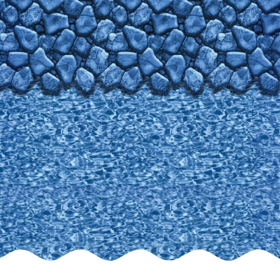 SmartLine 15' Round Boulder Swirl Overlap Above Ground Swimming Pool Liner, 54" Height, 25 Gauge
