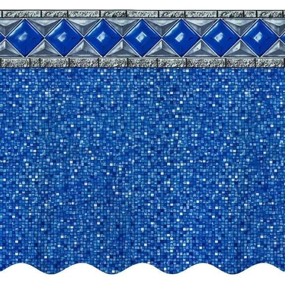 SmartLine 15' Round Crystal Tile Unibead Above Ground Swimming Pool Liner, 52" Height, 20 Gauge