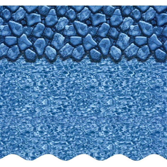 SmartLine 15' x 24' Oval Boulder Swirl Unibead Above Ground Swimming Pool Liner, 52" Height, 25 Gauge