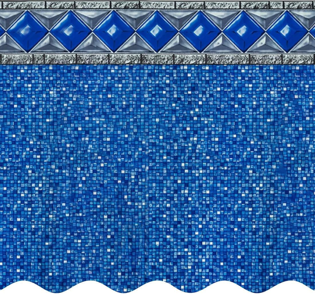 SmartLine 15' x 24' Oval Crystal Tile Unibead Above Ground Swimming ...