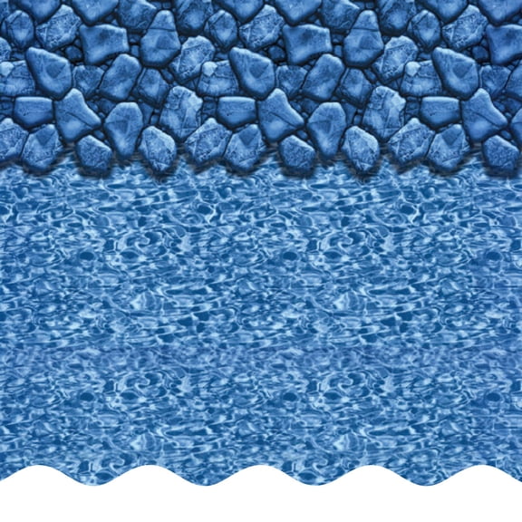 SmartLine 15' x 25' Oval Boulder Swirl Unibead Above Ground Swimming Pool Liner, 52" Height, 20 Gauge