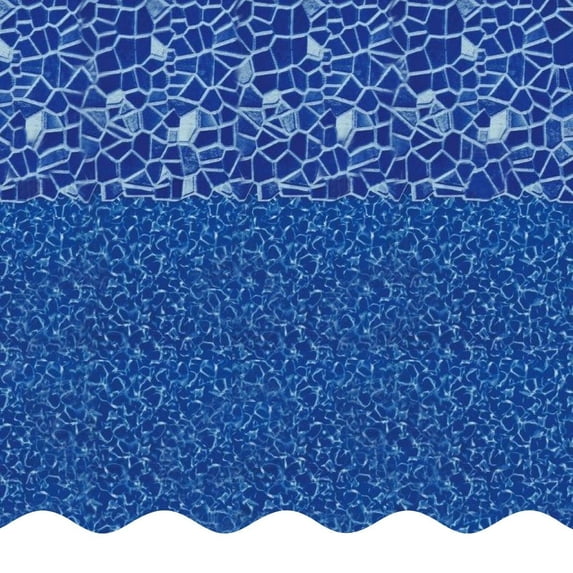SmartLine 15' x 25' Oval Cracked Glass Overlap Above Ground Swimming Pool Liner, 48"/52" Height , 25 Gauge