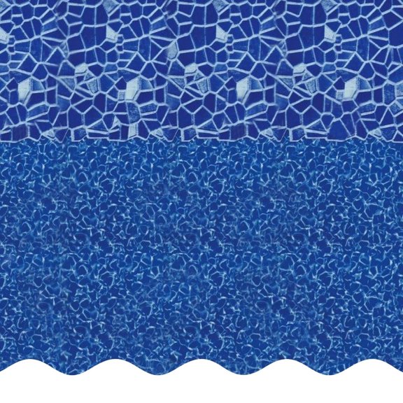 SmartLine 15' x 25' Oval Cracked Glass Overlap Above Ground Swimming Pool Liner, 48"/52" Height , 25 Gauge