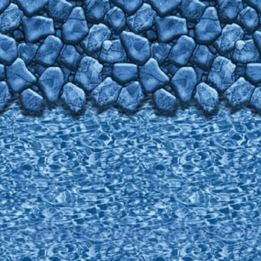 SmartLine 15' x 26' Oval Boulder Swirl Overlap Above Ground Swimming Pool Liner, 48"/52" Height, 20 Gauge