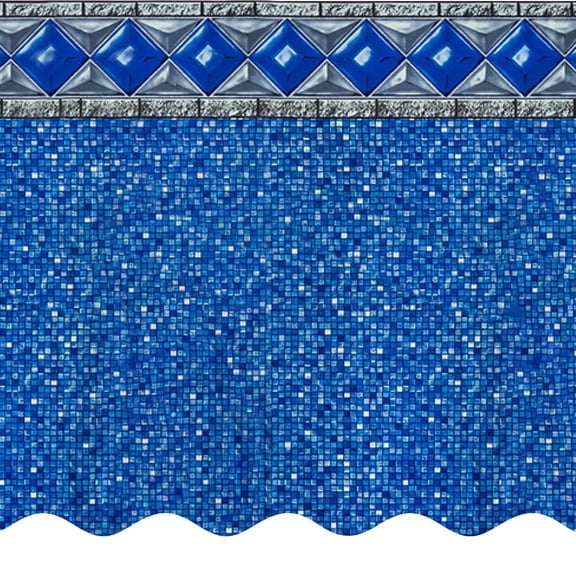 SmartLine 15' x 26' Oval Crystal Tile Unibead Above Ground Swimming Pool Liner, 54" Height , 25 Gauge