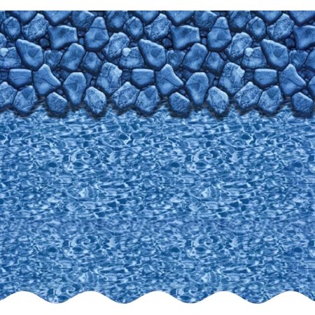 SmartLine 16' x 24' Oval Boulder Swirl Overlap Above Ground Swimming Pool Liner, 48"/52" Height , 25 Gauge