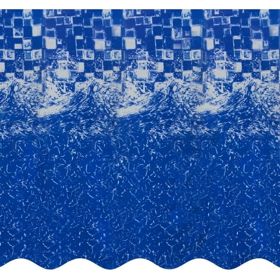 SmartLine 16' x 24' Oval Tidal Surge Overlap Above Ground Swimming Pool Liner, 48"/52" Height, 20 Gauge