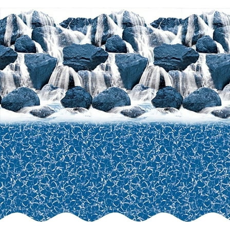 SmartLine 16' x 24' Oval Waterfall Overlap Above Ground Swimming Pool Liner, 48"/52" Height , 25 Gauge