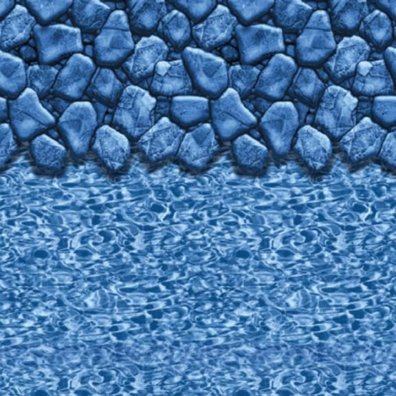 SmartLine 16' x 40' Oval Boulder Swirl Overlap Above Ground Swimming Pool Liner, 48"/52" Height, 20 Gauge