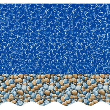 SmartLine 18' Round Bedrock Overlap Above Ground Swimming Pool Liner, 48"/52" Height, 25 Gauge