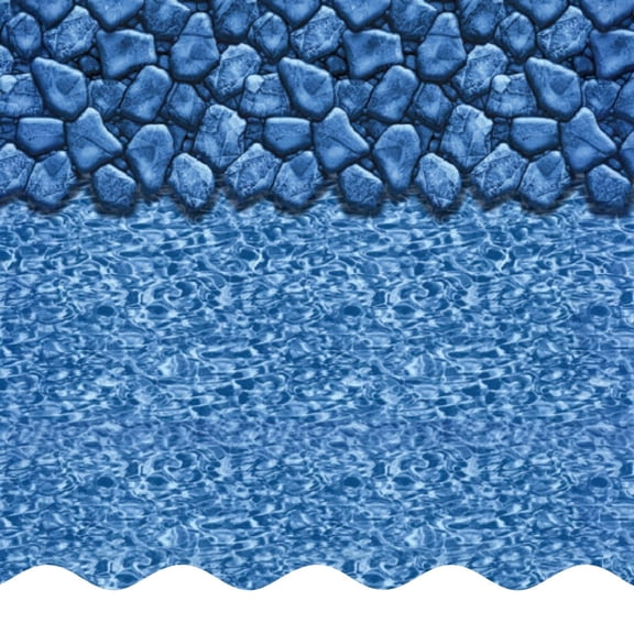 SmartLine 18' Round Boulder Swirl Overlap Above Ground Swimming Pool Liner, 54" Height, 25 Gauge