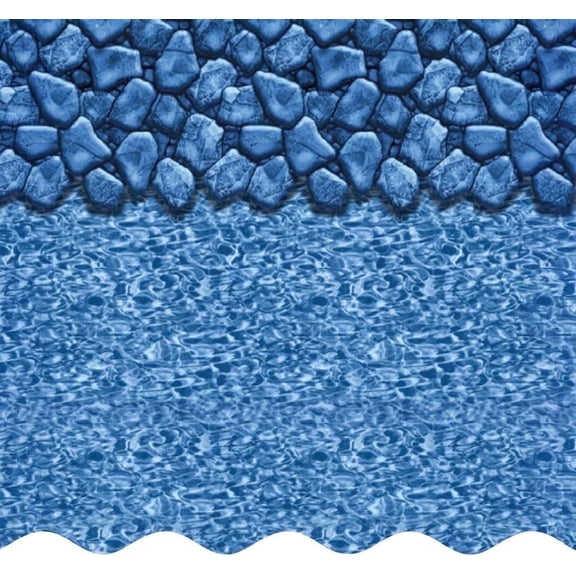 SmartLine 18' Round Boulder Swirl Overlap Above Ground Swimming Pool Liner, 48"/52" Height, 30 Gauge