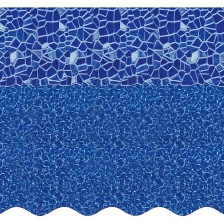 SmartLine 18' Round Cracked Glass Overlap Above Ground Swimming Pool Liner, 48"/52" Height, 25 Gauge