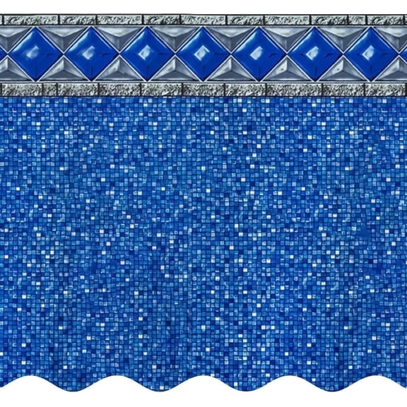 SmartLine 18' Round Crystal Tile Unibead Above Ground Swimming Pool Liner, 52" Height, 25 Gauge