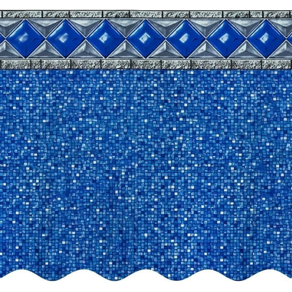 SmartLine 18' Round Crystal Tile Unibead Above Ground Swimming Pool Liner, 54" Height, 25 Gauge