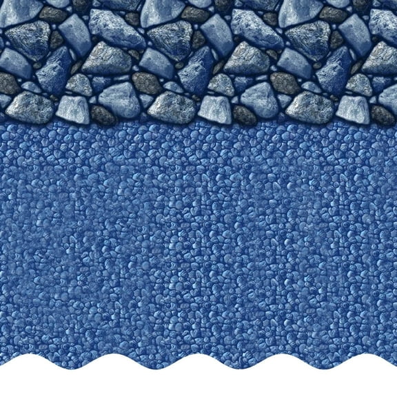SmartLine 18' Round Coastal Rock Overlap Above Ground Swimming Pool Liner, 54" Height, 25 Gauge