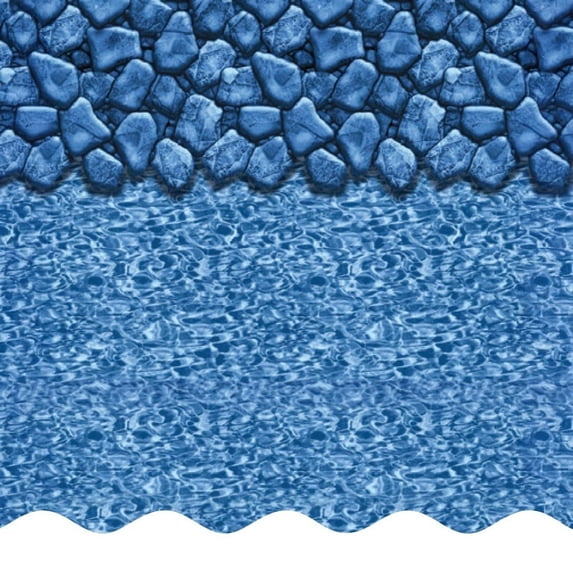 SmartLine 18' x 33' Oval Boulder Swirl Overlap Above Ground Swimming Pool Liner, 54" Height, 25 Gauge