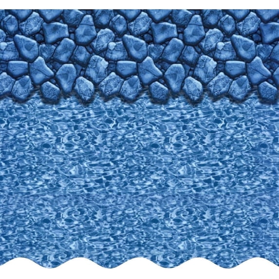 SmartLine 18' x 33' Oval Boulder Swirl Unibead Above Ground Swimming Pool Liner, 54" Height, 25 Gauge