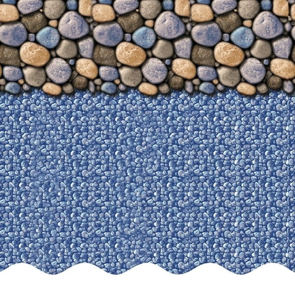 SmartLine 18' x 34' Oval Seaside Lagoon Overlap Above Ground Swimming Pool Liner, 54" Height, 25 Gauge